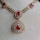 Handmade Brass Metal Jewellery Ruby Teardrop Necklace Set